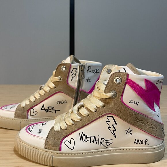 ZADIG & VOLTAIRE High Flash Sneakers Size 37 - Picture 3 of 16